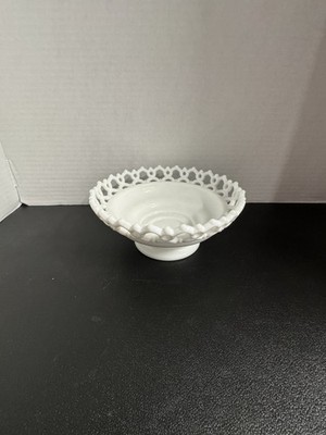 *VINTAGE* Milk Glass Candy Dish Stacked WG Makers Mark (Damaged)
