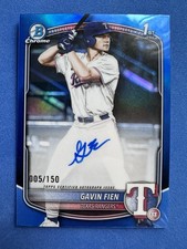 2025 Bowman Draft Gavin Fien Chrome Auto Blue Refractor 1st Prospect #/150