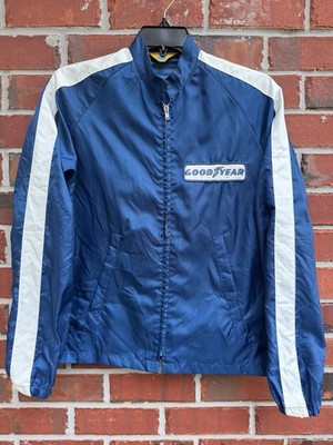 Vintage Goodyear Large Full Zip Blue Official Racing Jacket w