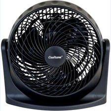 2X 8'' Turbo Power Fan Desk Top Floor 7M Range 3 Speed 90° Tilt 35W Black Uk New