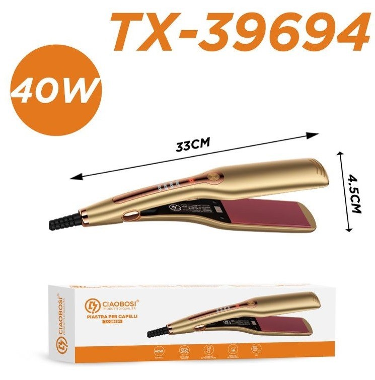 Piastra Capelli 2 In 1 Linq TX-39694: Ceramica Dorata per Lisci e Mossi