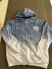 H M Youth Kids Size 12-14Y long sleeve Hoodie Sweatshirt Pullover White/Blue