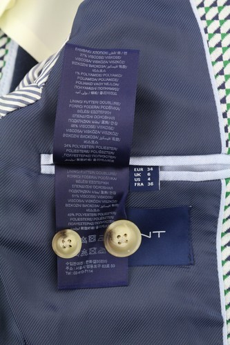 GANT Geo Jersey Women Blazer EU34 Patterned Single-Breasted Notch Half Lined - Picture 11 of 12