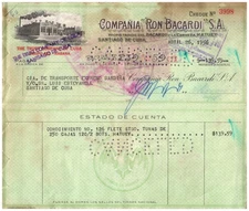 Bacardi Rum 1956 Check Payment To Hatuey Beer, Five Rare Cuban Revenue Stamps