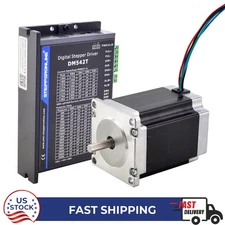 STEPPERONLINE Nema23 1 Axis Stepper Motor 1.9Nm 76mm Φ6.35mm &Driver DM542T Kit