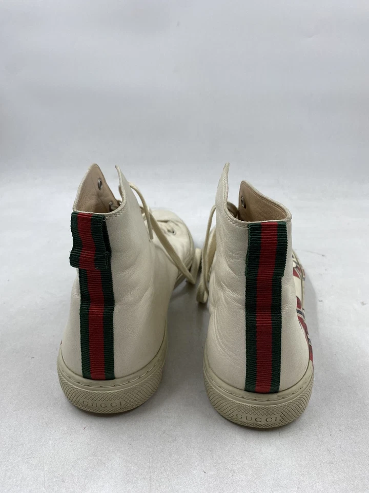 Gucci White Snake Leather Hi Top Sneaker M 11 - Image 4 of 4