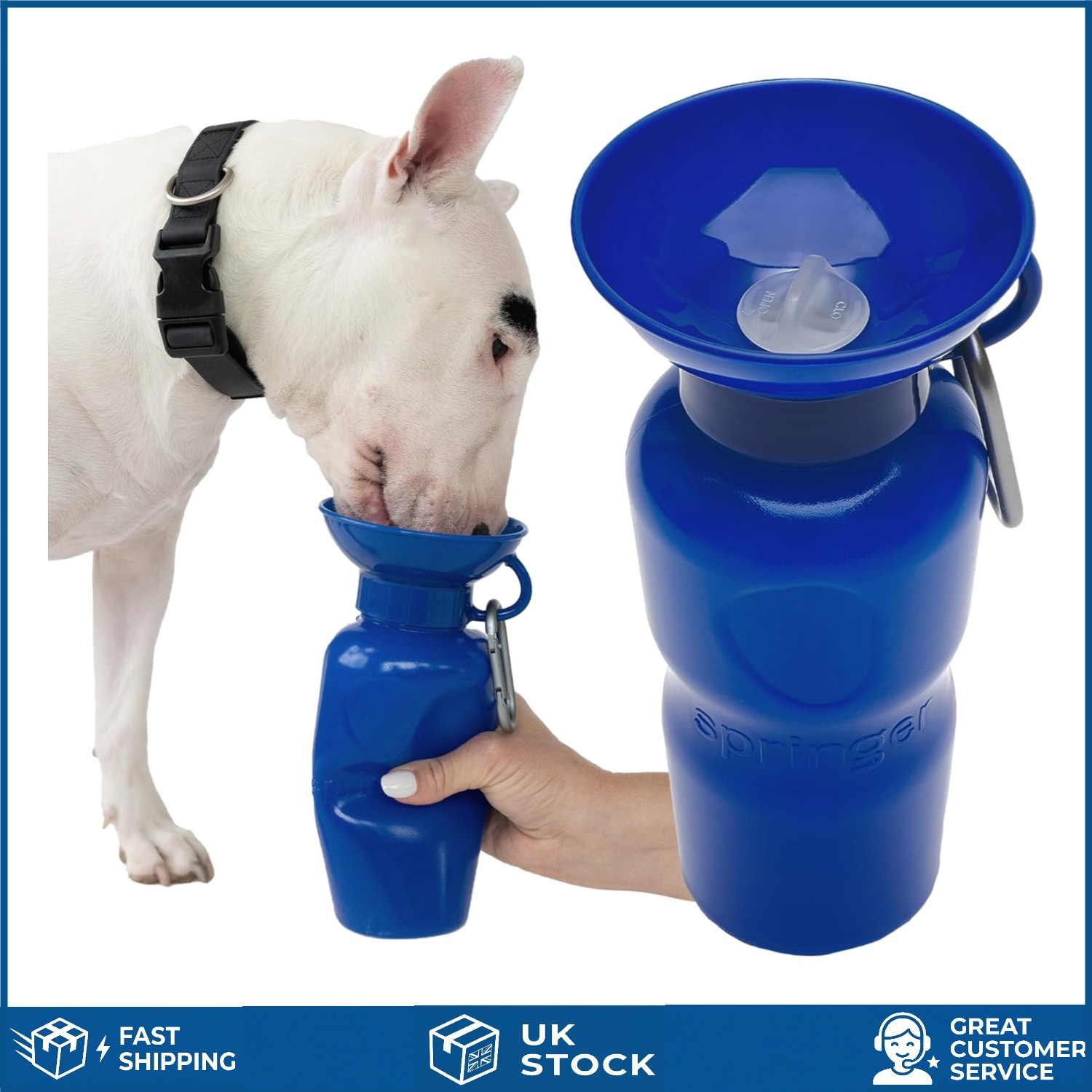Leak Proof Portable Dog Water Bottle Travel Puppy Drink Dispenser Indigo 625ml