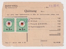 BDVP VPKA 1961 Geb&uuml;hrenmarken Quittung DDR Sammlerst&uuml;ck (170870)