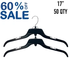 Black Clothes Hangers 17" for shirts Qty 50 *SALE* 50% OFF (IT#56)