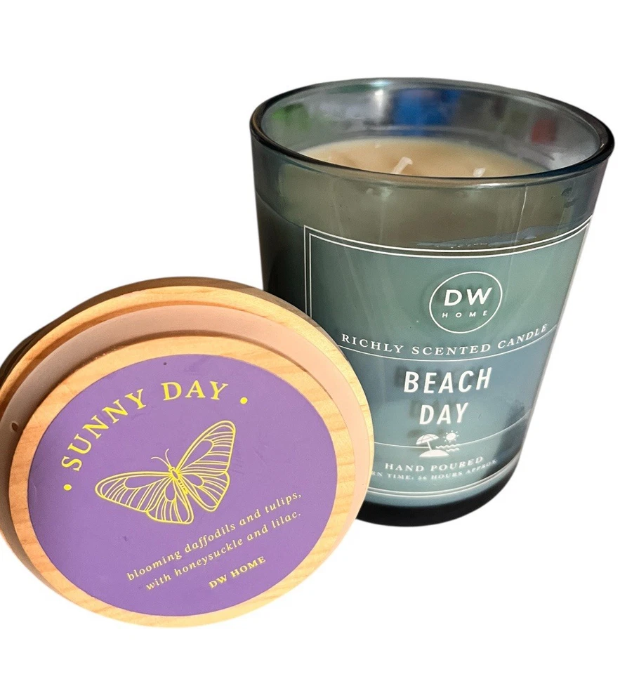 RARO -DW Hogar Playa Día Vertido a Mano Rica Vela Perfumada 15.5 OZ/56Hrs Océano Azul Foto 3 de 4