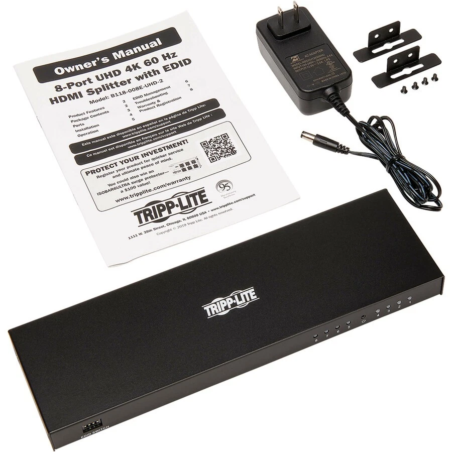 Tripp Lite 8-Port HDMI Splitter - HDMI 2.0, 4K x 2K@60 Hz, HDCP 2.2, EDID - Image 3 of 4