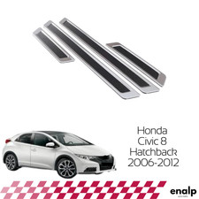 Door Sill Scuff Carbon Chrome Guard Trim 4pcs For Honda Civic 8 Hb 2006-2012