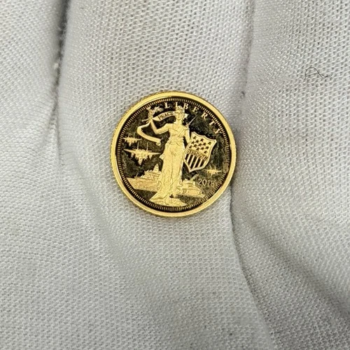 2018 $5 1/10th oz .24 PURE Gold Liberty Cook Islands Fractional PROOF Coin