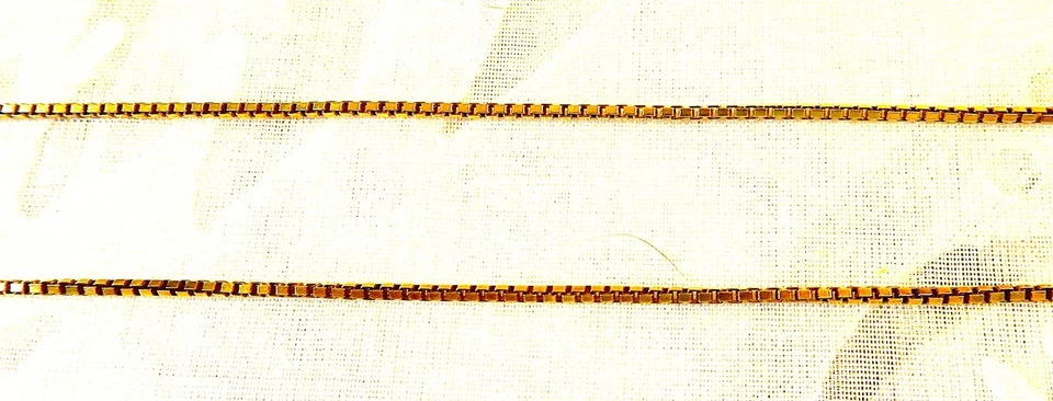 14K Solid Yellow Gold 1 mm Box Chain Necklace with Lobster Claw Clasp 24" - Image 3 of 4