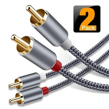 RCA Cable, Goalfish 2RCA Male to 2RCA Male Stereo Audio Cables【2-Pack/4Ft, Hi-Fi