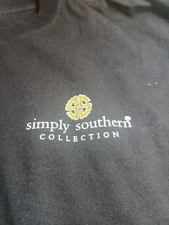 Simply Southern  Gold Pineapple Lg Sleeve Shirt , Writing Down Both Sleeves Sz L