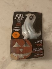 Halloween Ghost Light with Pumpkins Stake Light Decorate Illuminate Timer Colors