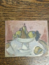 Leone Marcon (Bo, 1895 - ?) "Still Life Fruit" Mixed Technique 7.5x9 V7^