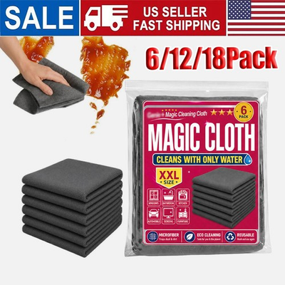 #ad Genie Magic Cleaning Cloth 6 PackMicrofiber Cleaning Cloths Reusable $11.99