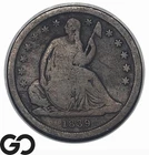1839 Seated Liberty Dime, No Drapery Better Date