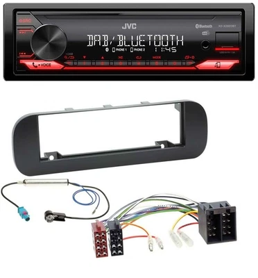 JVC Bluetooth USB DAB MP3 Autoradio für Fiat Panda (2012-2020) schwarz - Bild 1 von 4