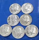 1966-69 Kennedy Half Dollar 40% Silver Lot of 7, Circulated AU Uncertified