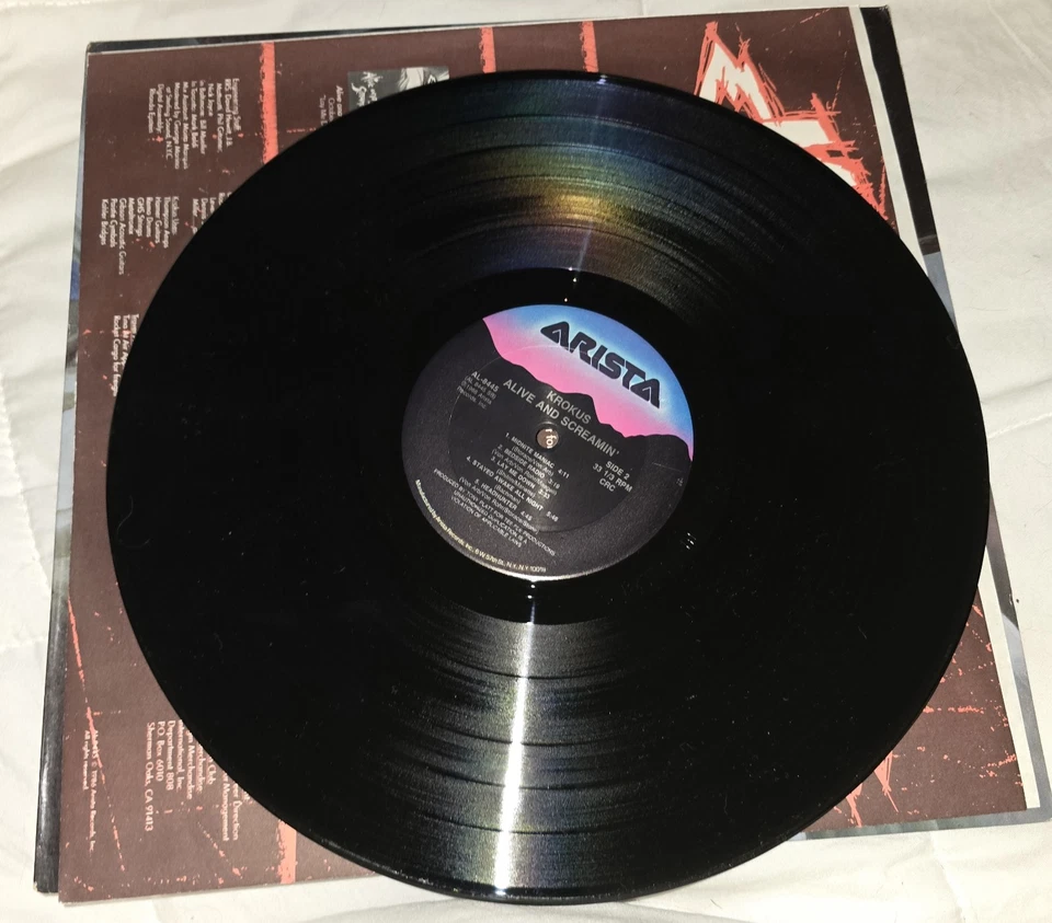 Krokus~Alive And Screamin LP~86 Arista~AL-8445~INDY PRESS~PLAYS EXCELLENT~VG++ - Image 3 of 4