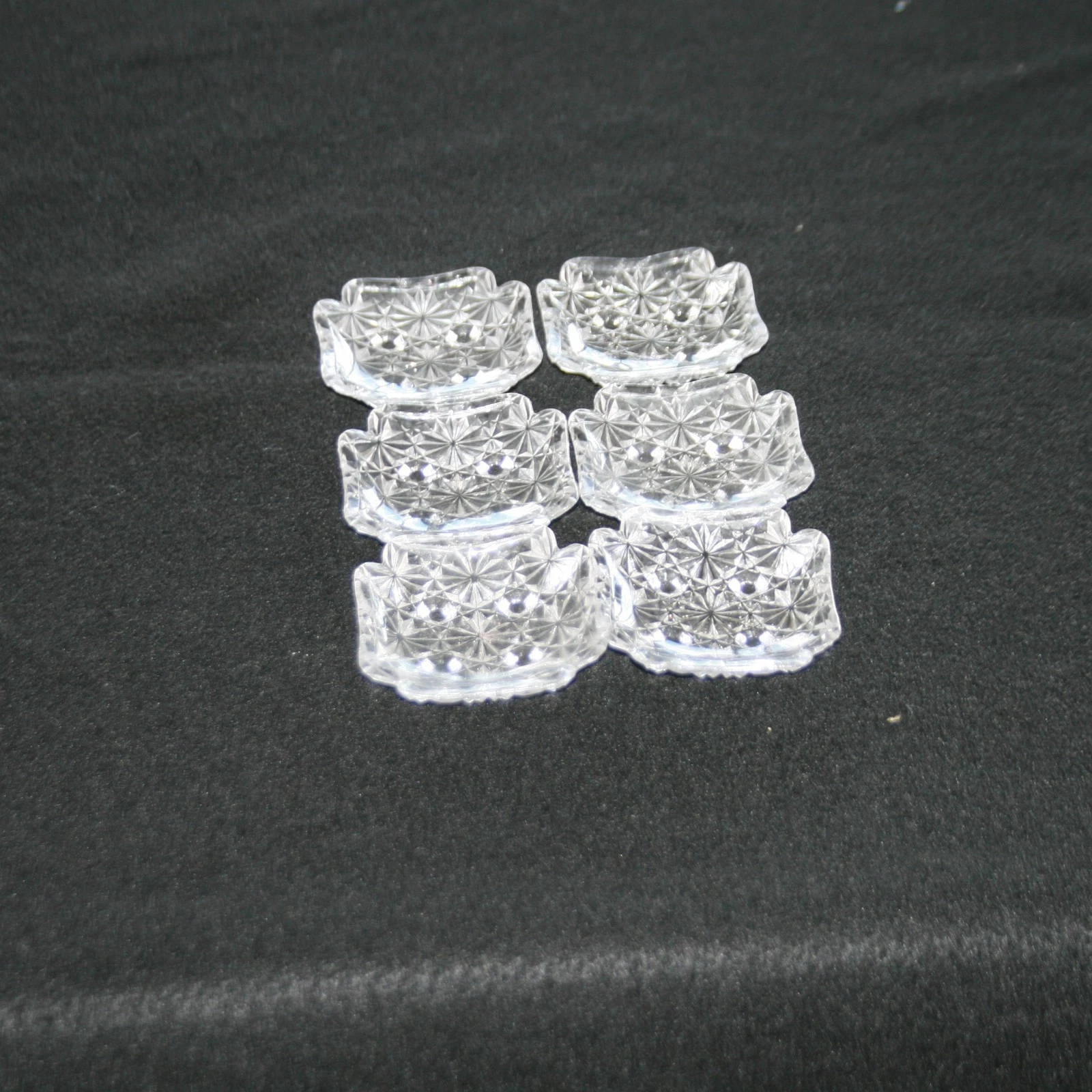 Set of 6 Butter Pats Hobbs Brockunier EAPG Glass No.101 Daisy & Button c.1884