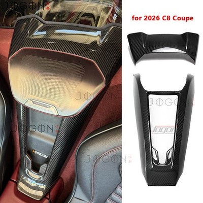 2PC Carbon Fiber Waterfall Cover + Speaker Top Cover For Corvette C8 Coupe 2026+