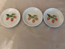 3 - FRENZY TOYS Strawberry Porcelain Toy Saucers Plates