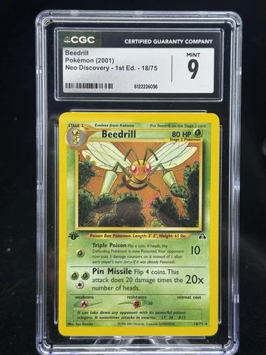 Beedrill #18 Non-Holo 1st Edition Neo Discovery 2001 Pokémon CGC 9 🍃