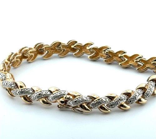 7” x 8mm Ross Simons Gold Vermeil 925 Sterling Silver X Link Bracelet 19.6g - Picture 3 of 8