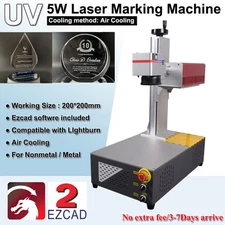 CRS 5W UV Laser Marking Engraver Machine For Glass Metal Wood Air Cooling Rotary