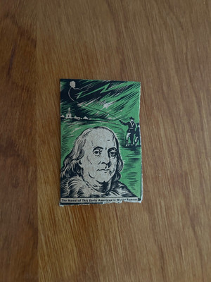 RARE 1937 Donut Corp American Thrilling Moment BEN FRANKLIN CARD