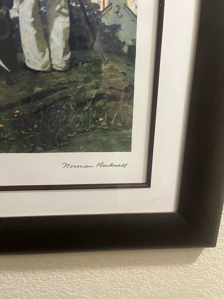 LITOGRAFÍA A COLOR NORMAN ROCKWELL "OUTWARDBOUND" FIRMADA Y NUMERADA 167/200*MARCO Foto 2 de 3