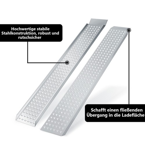 2X Auffahrrampe Motorrad Auffahrschiene 400kg Rampe Laderampe Rutschfest 160cm - Bild 3 von 10