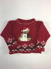 B.t. Kids Christmas bear and puppy Sweater 12 Months