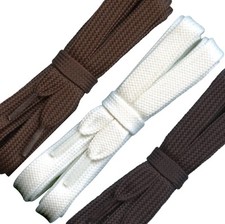 Strong Flat Boot Laces - 12 mm wide - Black White Brown - Laces 90 cm to 240 cm