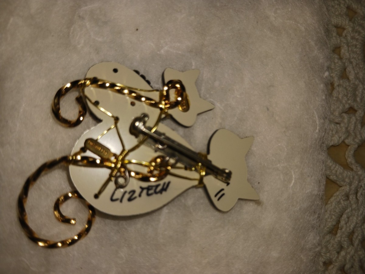 Liztech 2 cats brooch signed View 3