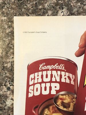 1992 Campbells Chunky Soup PRINT AD Chicken Noodle Two Big Ways To