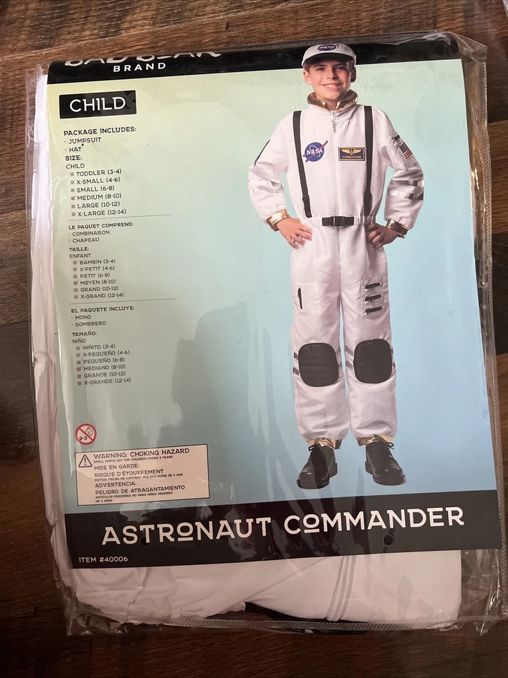 Disfraz de astronauta Bad Bear talla mediana 8-10 niño juego de simulación Foto 2 de 3