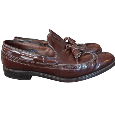 Allen Edmond Berwick Loafers Men s Sz 10.5 B Brown Leather Tassel Dress Shoes