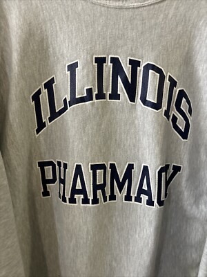 Vintage 90s Champion Reverse Weave Sweatshirt Large Illinois