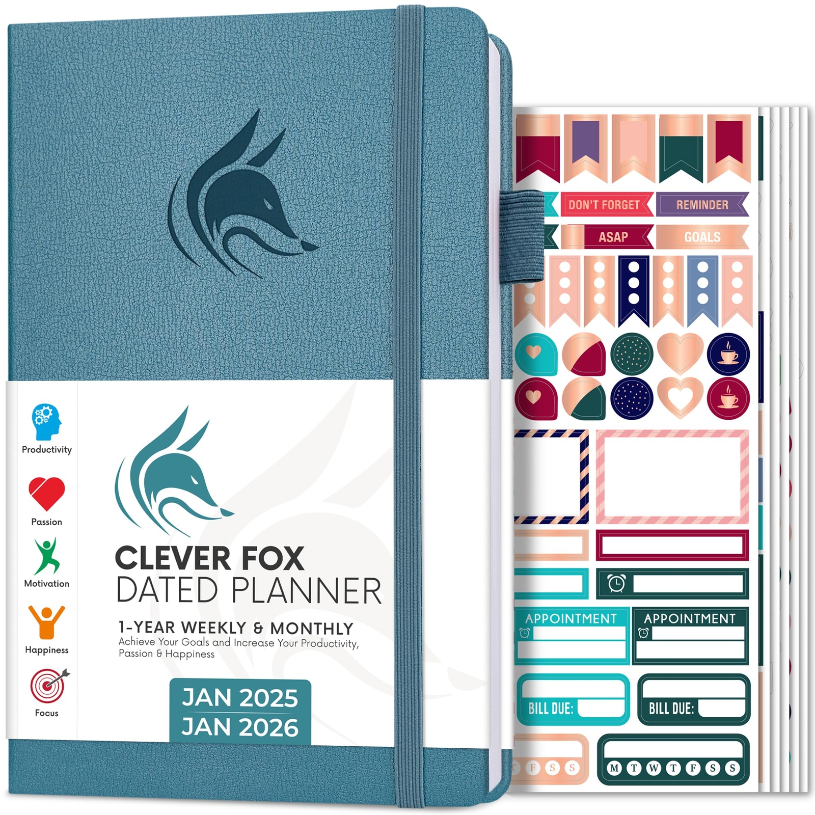 Clever Fox Dated Planner 2025-2026 – Weekly Life Planner Notebook for Goal Se...