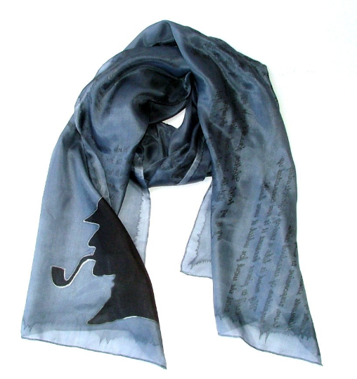 Sherlock Holmes Arthur Conan Doyle Literature Scarf, silk gift for