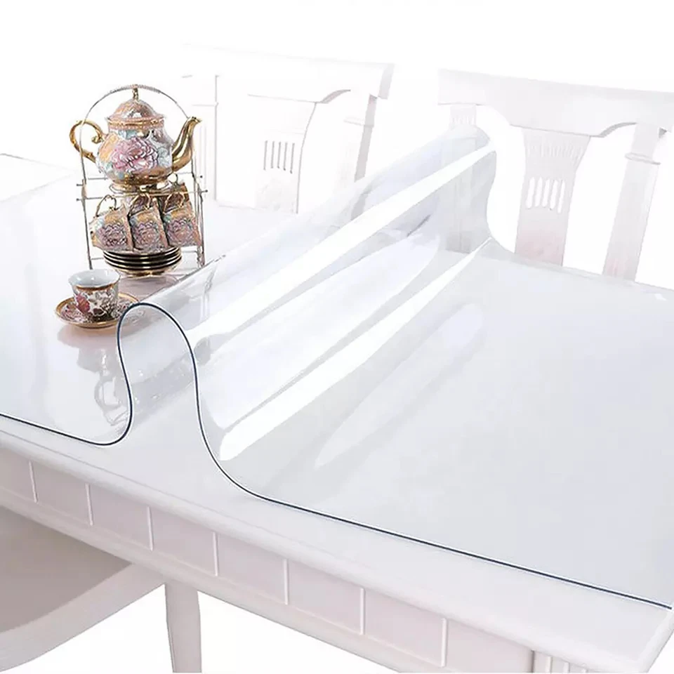 Premium Clear Plastic Vinyl Table Cover Tablecloth Protector - Sold Folded - Image 4 of 4