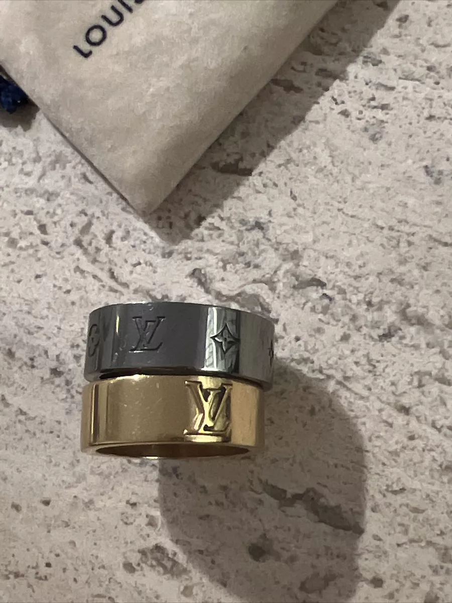 Set Of 2 LOUIS VUITTON Ring Berg LV Instinct Ms Gold Plated Medium