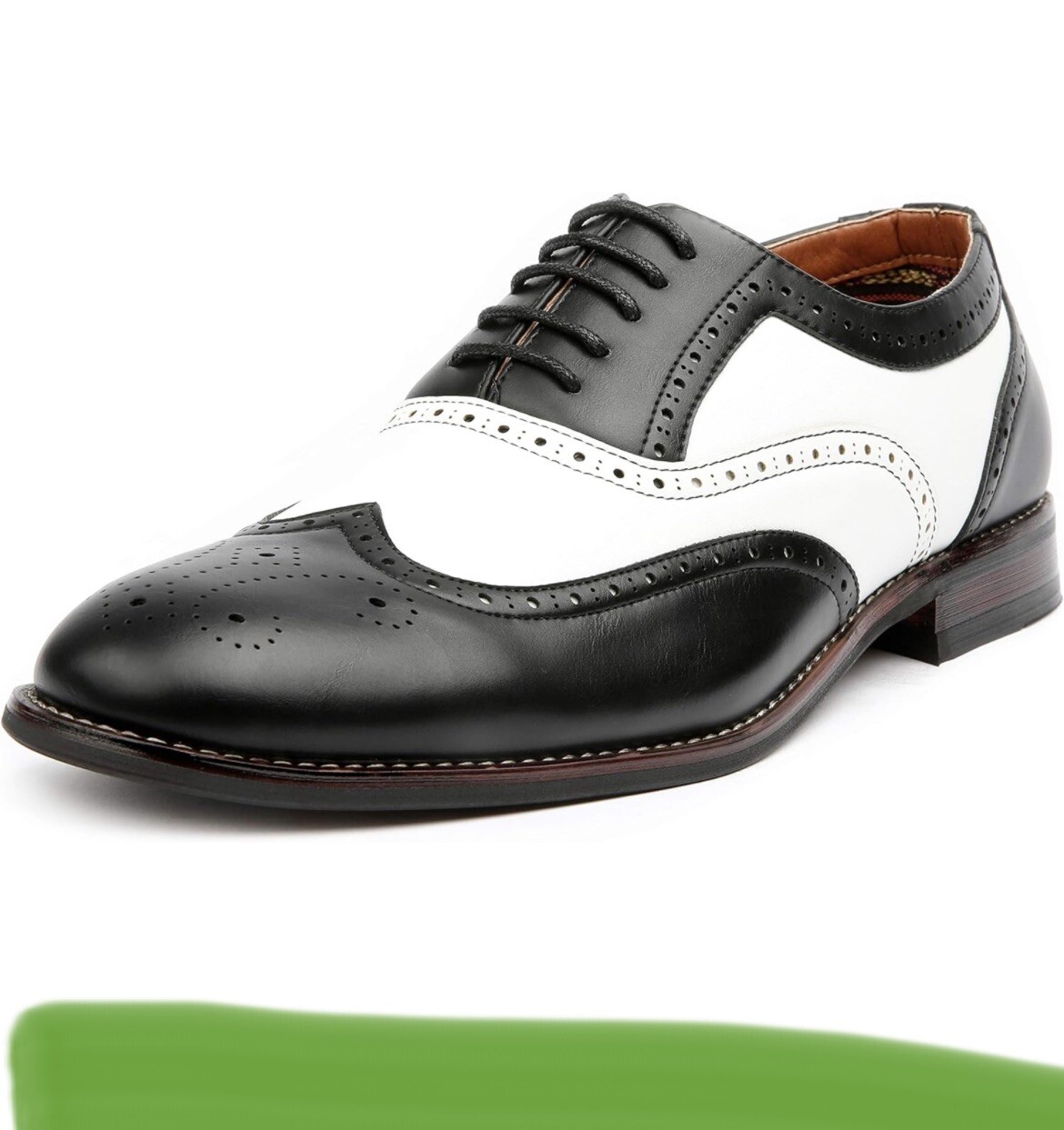 SAOLA Scarpe eleganti Oxford stringate punta ad ala traforata taglia 8 uomo smoking Spectator