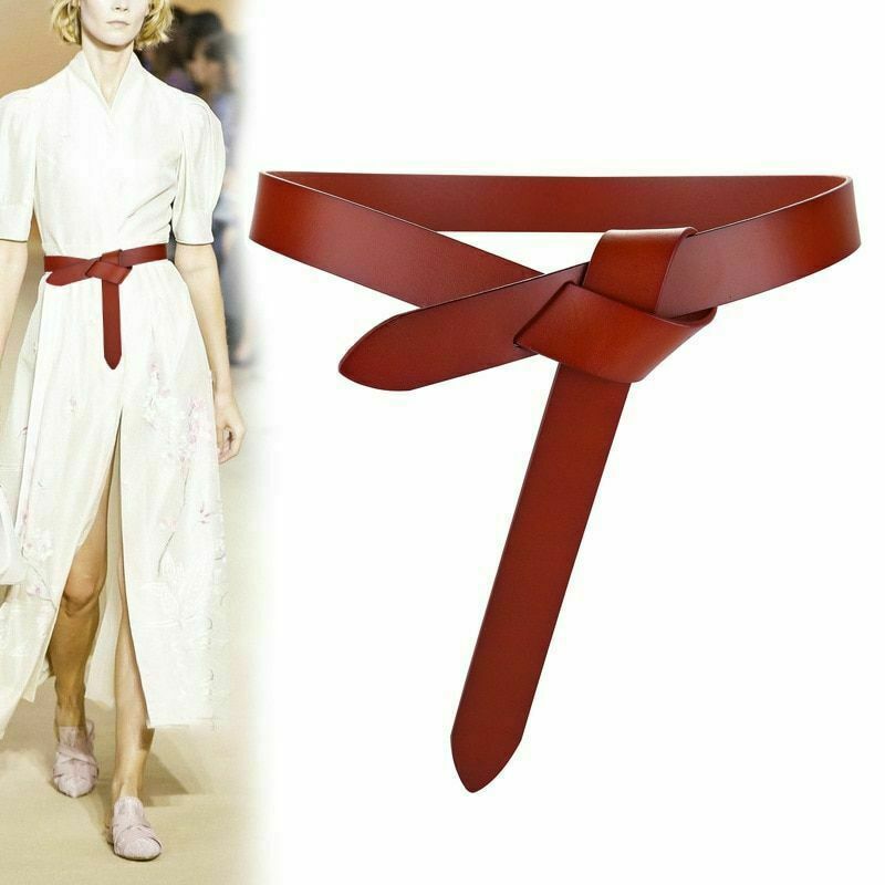 HOT Women Knot Cow Skin Belt Soft Leather Knotted Strap  display picture 1
