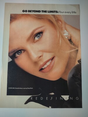 Vintage Print Advertisement 1990s Cover Girl Christie Brinkley Go Beyond Limits